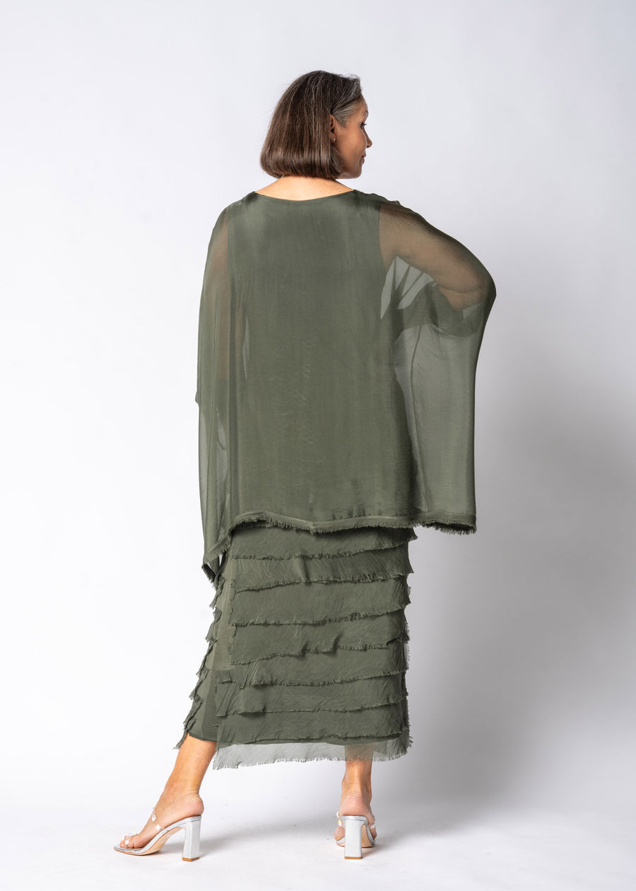 Candie Silk Dress (Khaki)