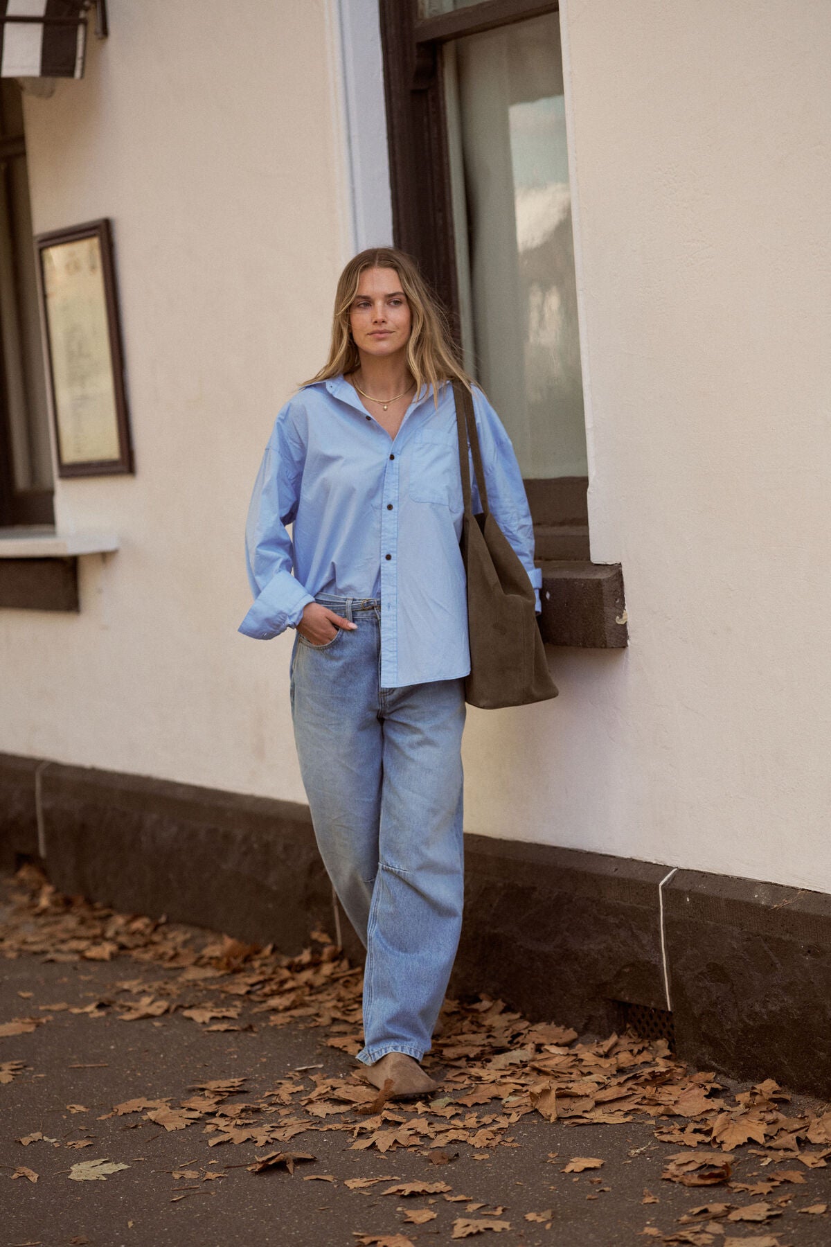 Peta Oversized Shirt (Sky Blue)
