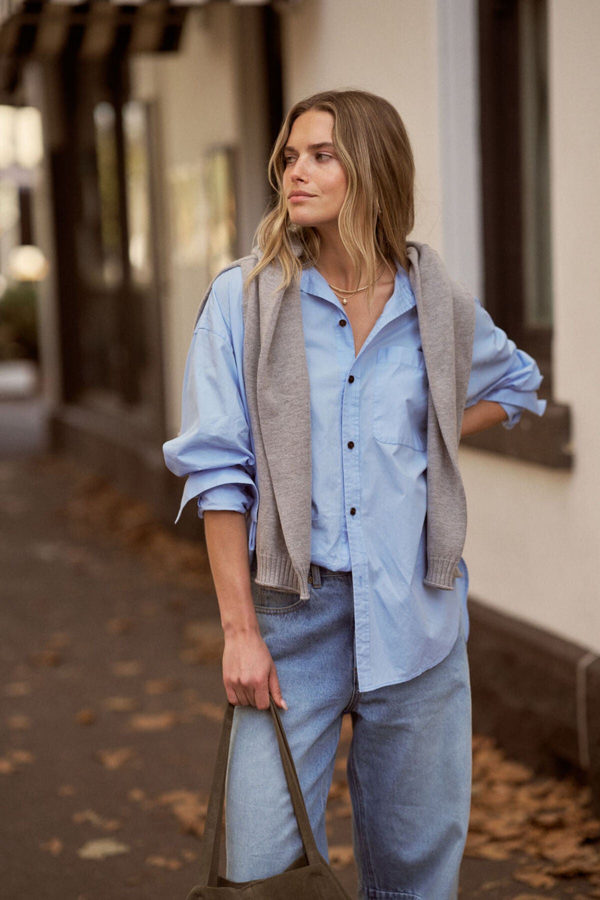 Peta Oversized Shirt (Sky Blue)
