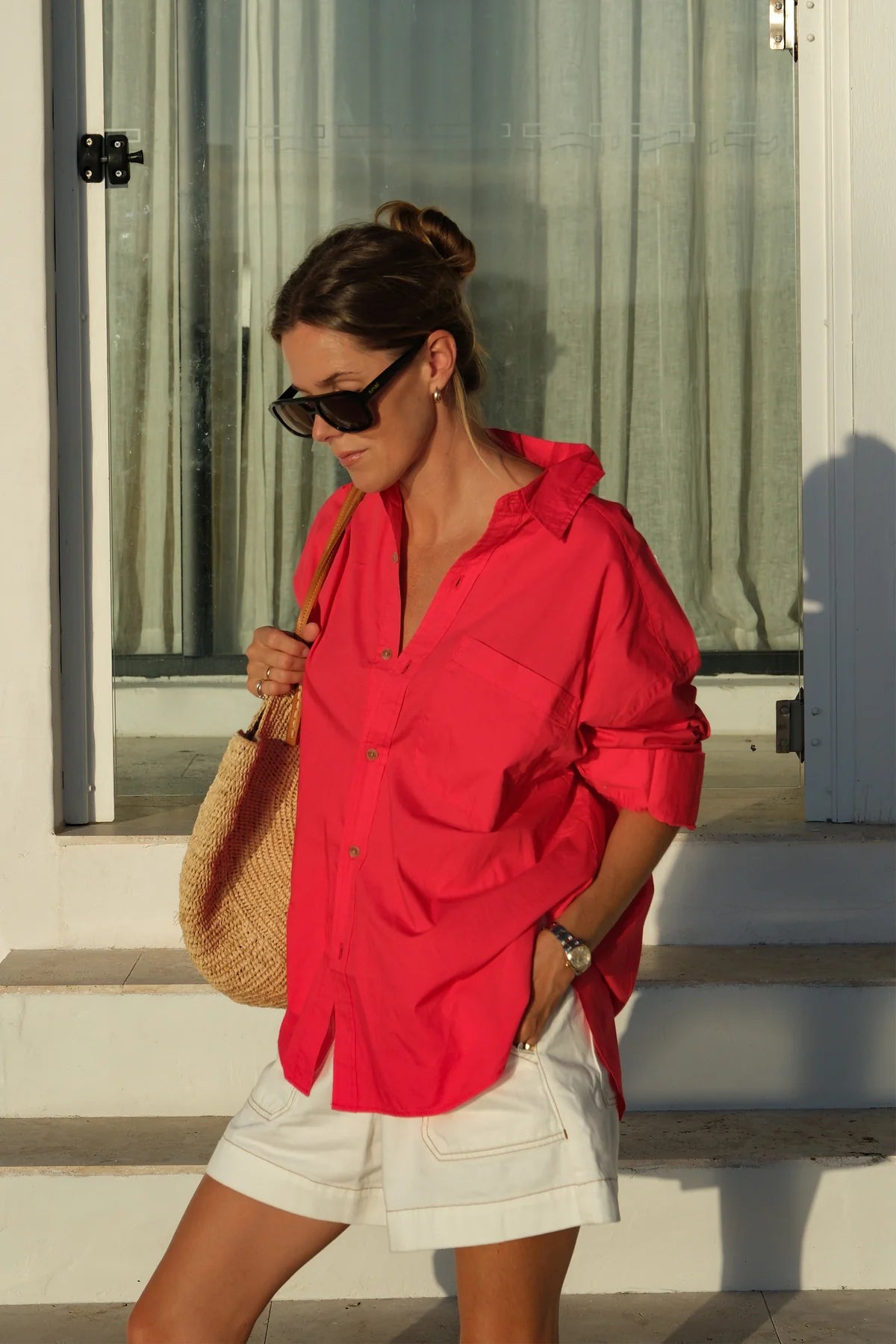 Peta Oversized Shirt (Heritage Red)