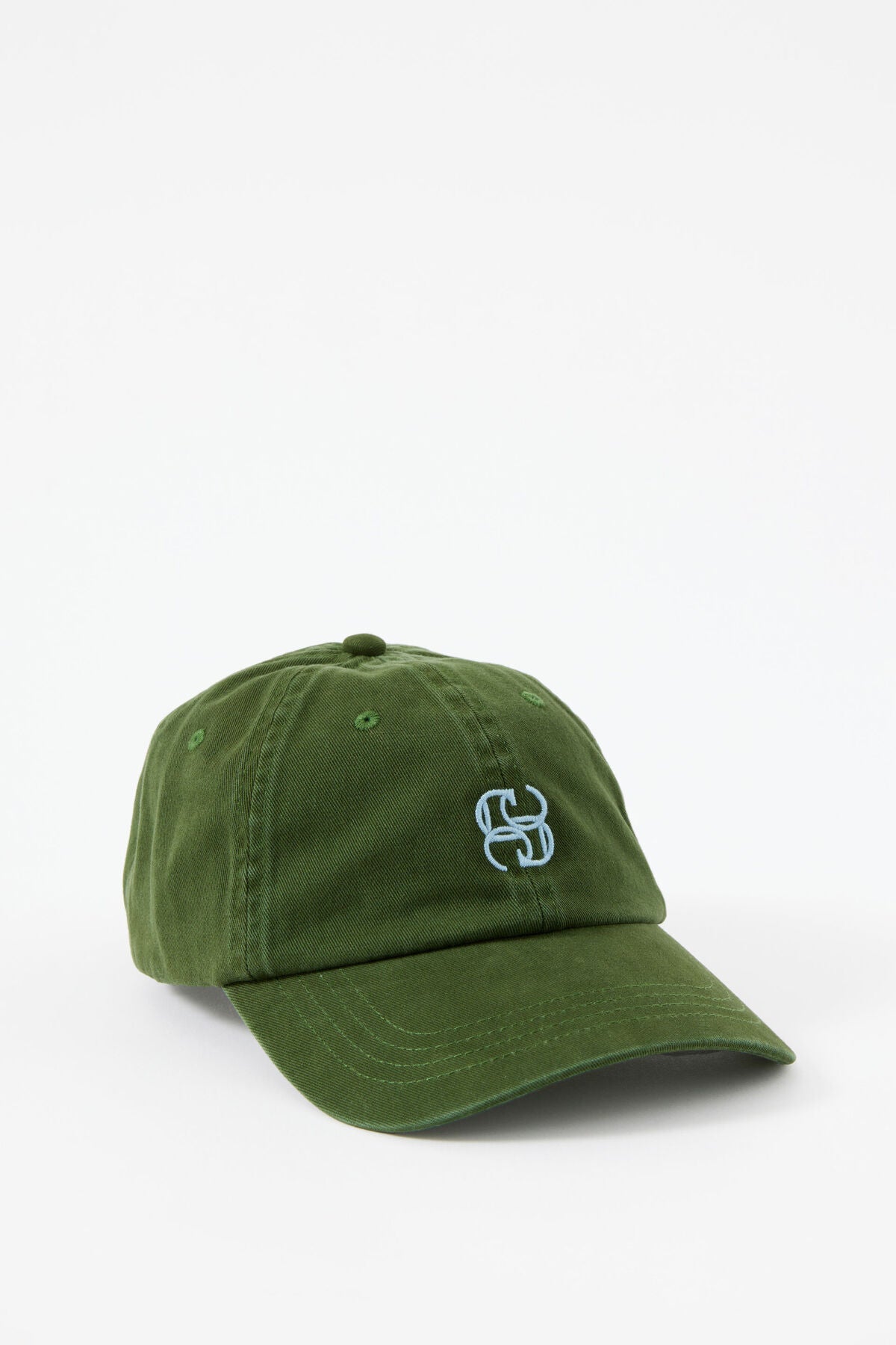 Pip Everyday Cap (Basil/Fresh Blue Embroidery)