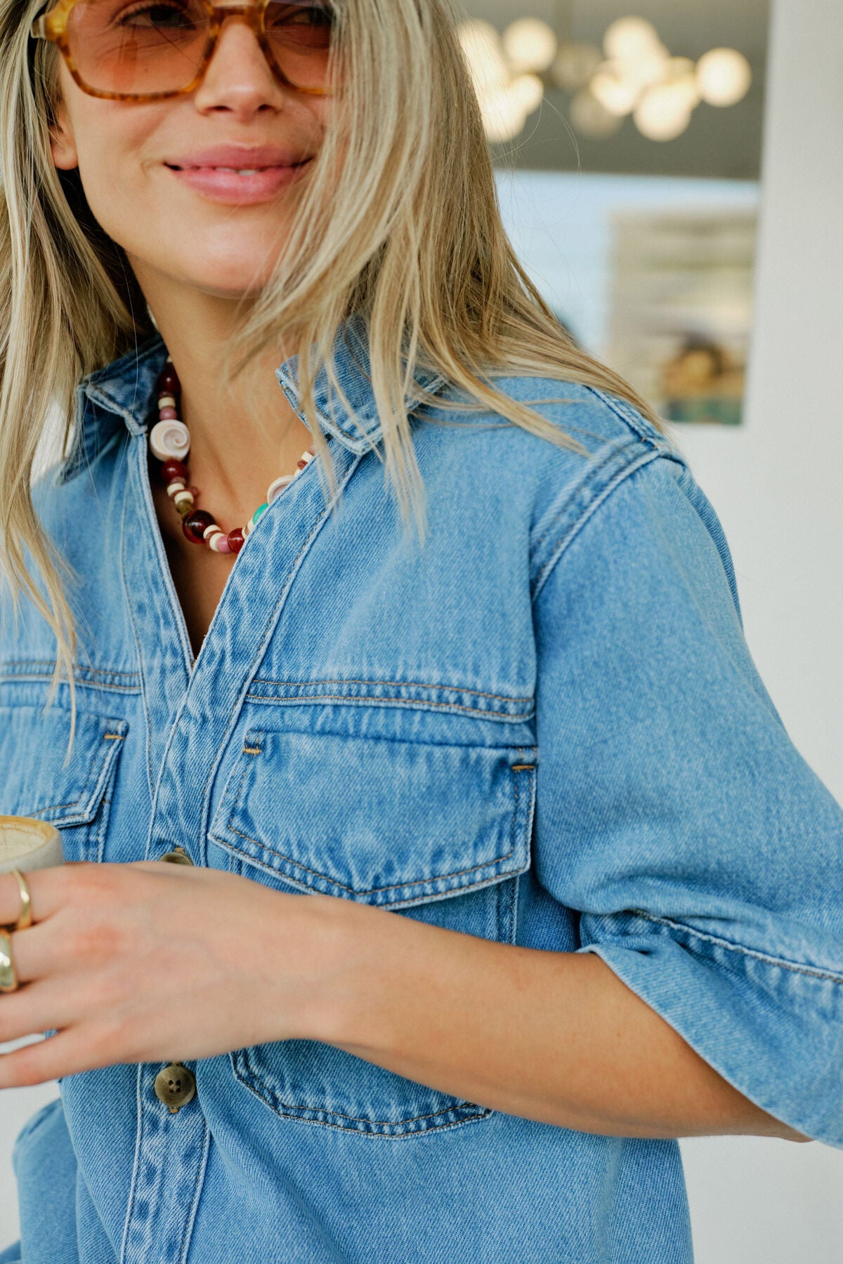 Sammy Relaxed Shirt Dress (Mid Vintage Blue)