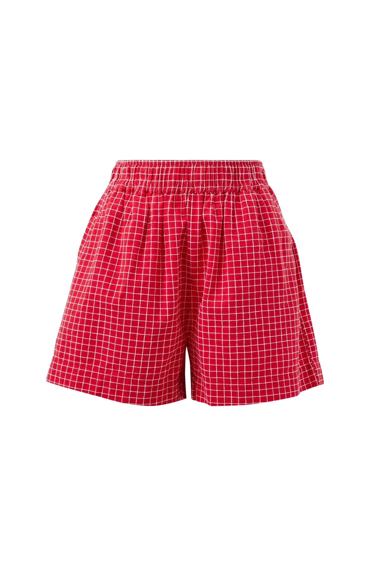 Mila Short (Textured Red Check)