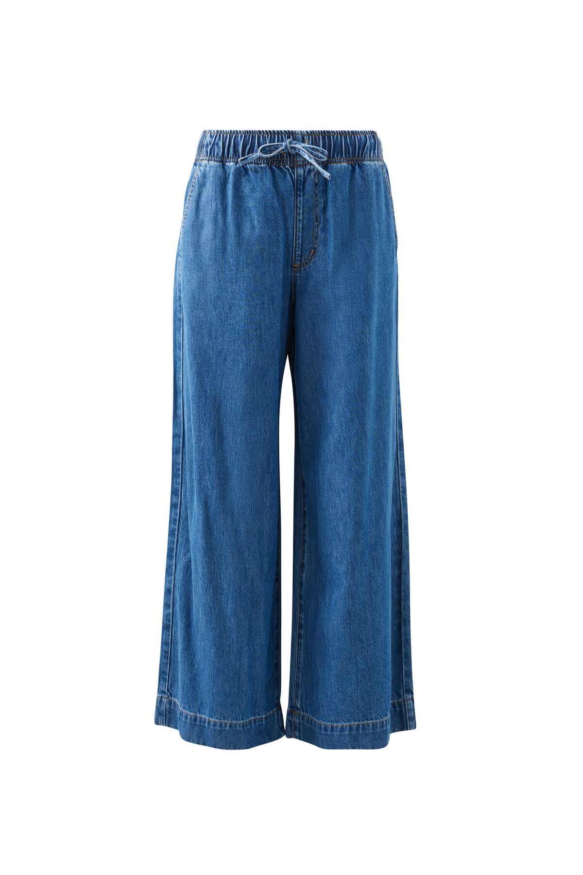 Andie Wide Leg Drawstring Pant (Fresh Indigo)