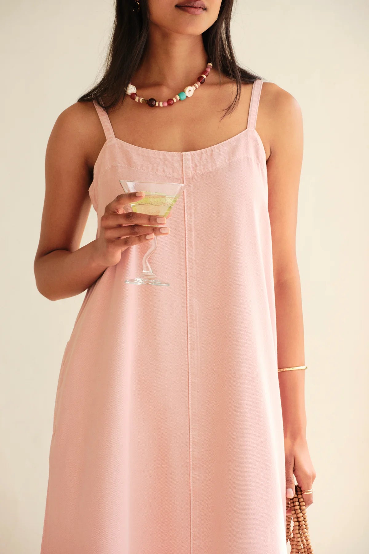 Remy Strappy Midi Dress (Blossom Pink)