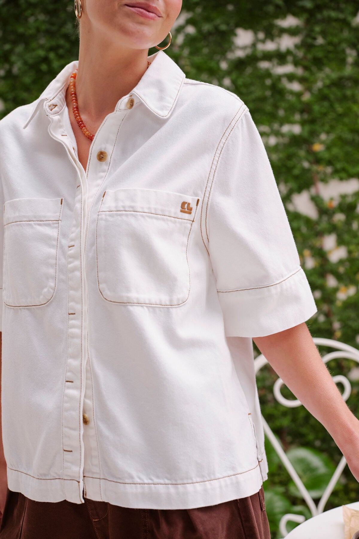 Noa Short Sleeve Shirt (Fresh Ecru)