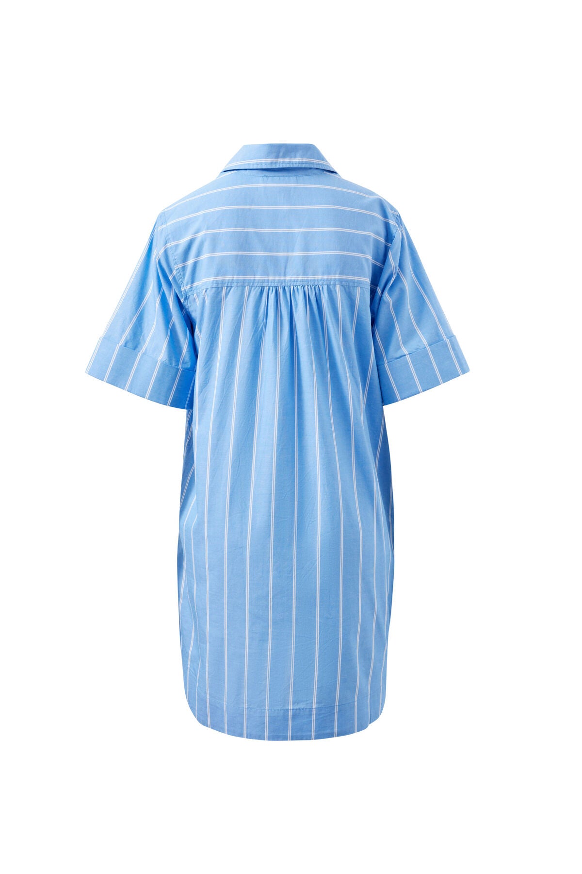Sara Mini Shirt Dress (Oxford Blue White Stripe)