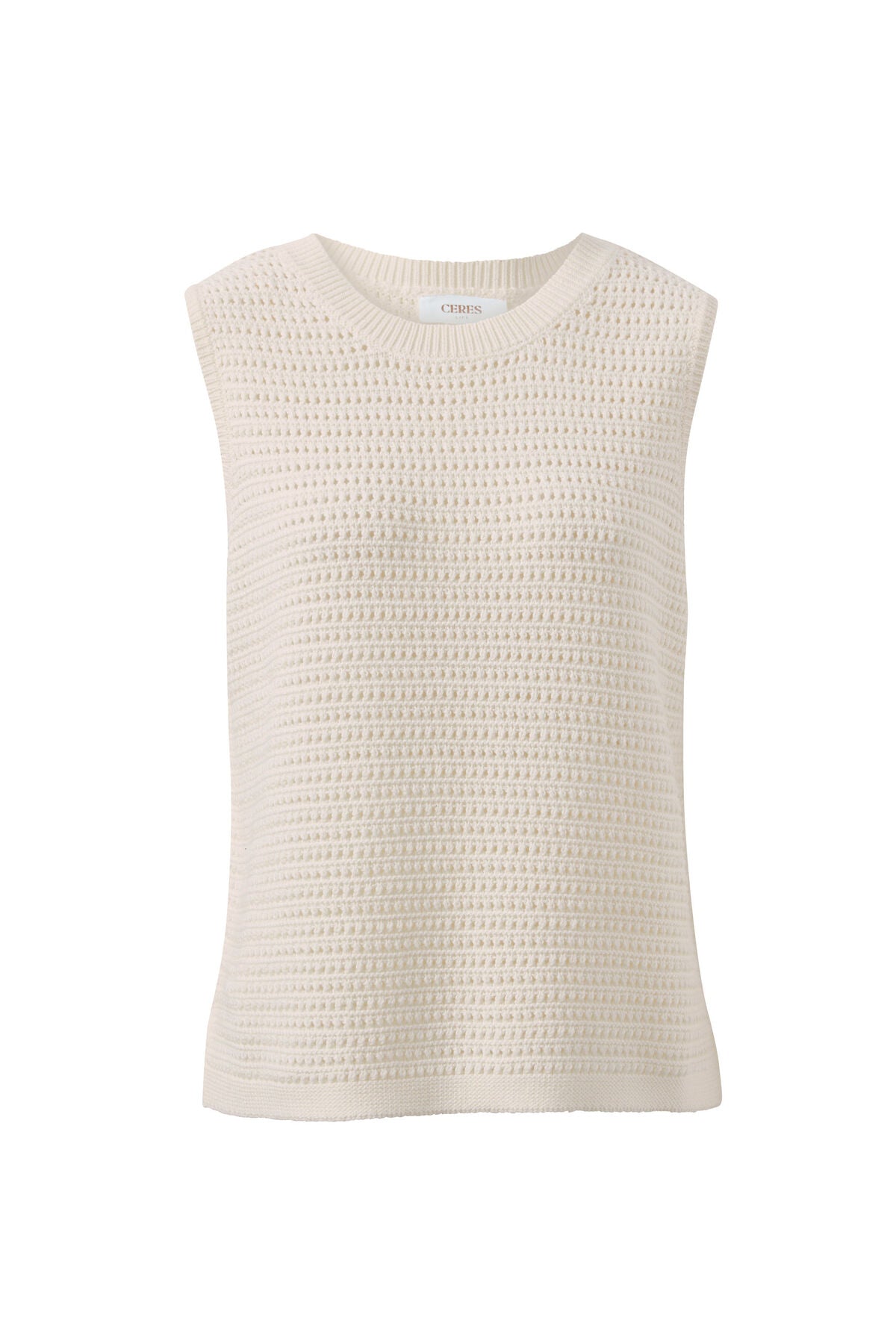 Maddy Mesh Knit Tank (Milk)