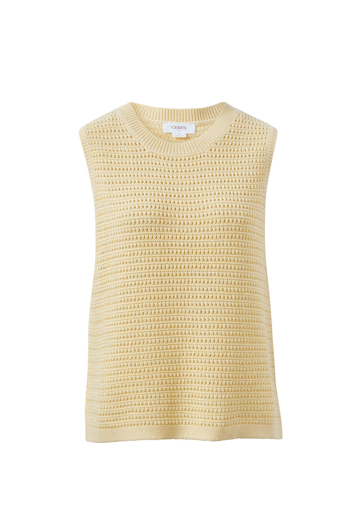 Maddy Mesh Knit Tank (New Butter)