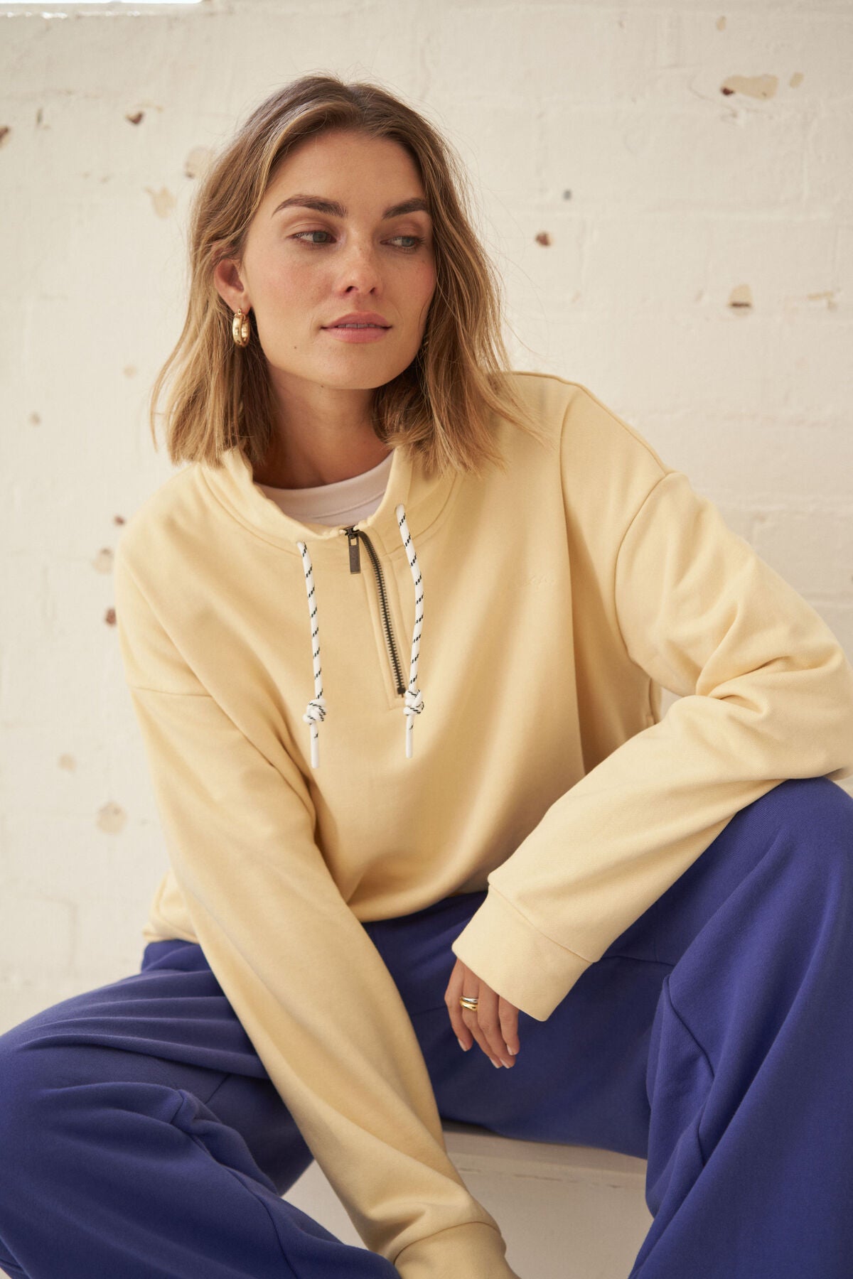 Eva Sporty Half Zip (Butter)