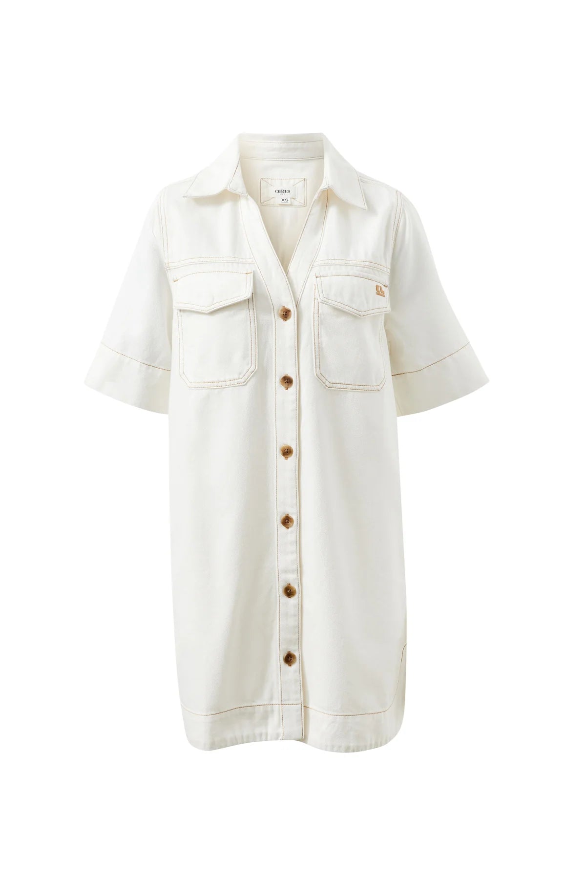Bonnie Relaxed Shirt Dress (Fresh Ecru)