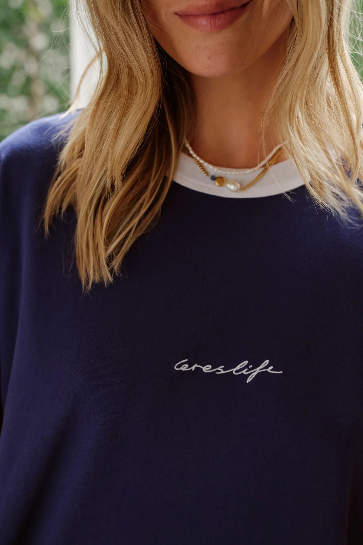 Luna Oversized Tee (Prussian Blue/Ceres Script Embroidery)
