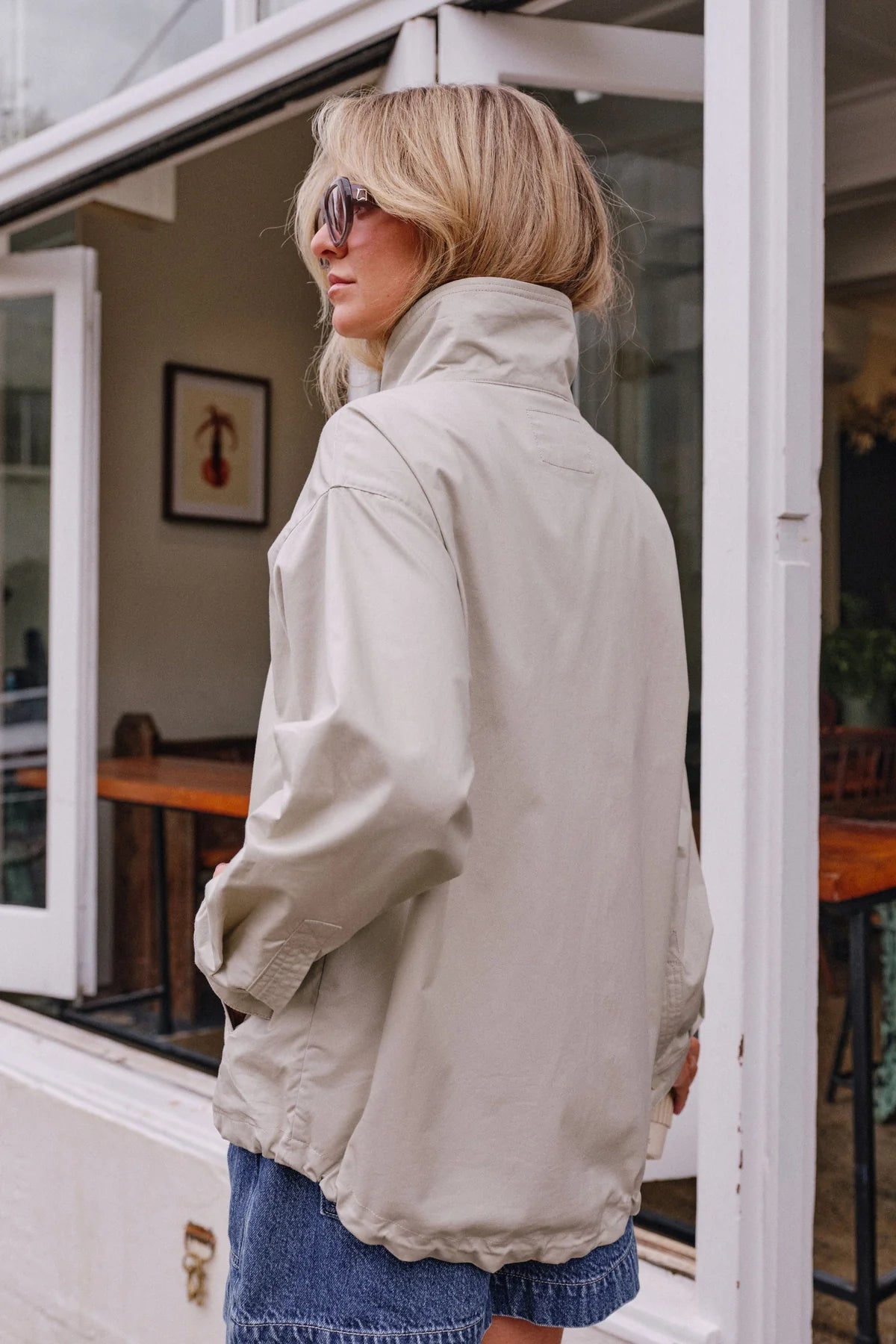 Tess Funnel Neck Jacket (Stone)