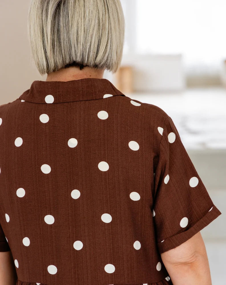 Amelia Dress (Chocolate Spot)