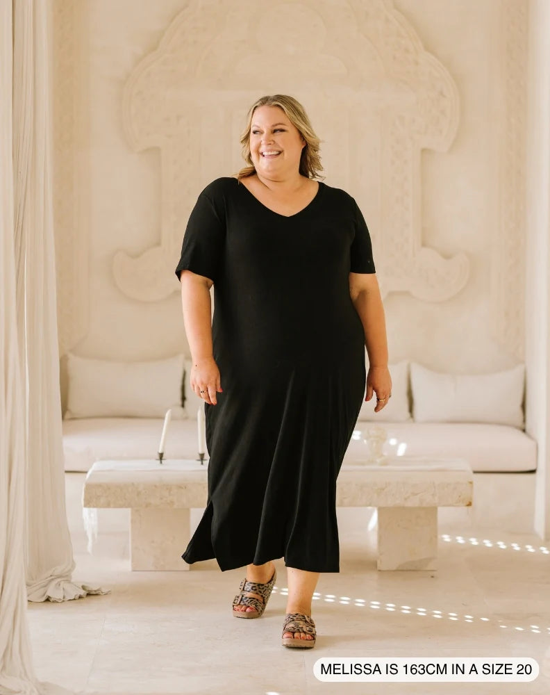 Harper Slip Dress (Black)