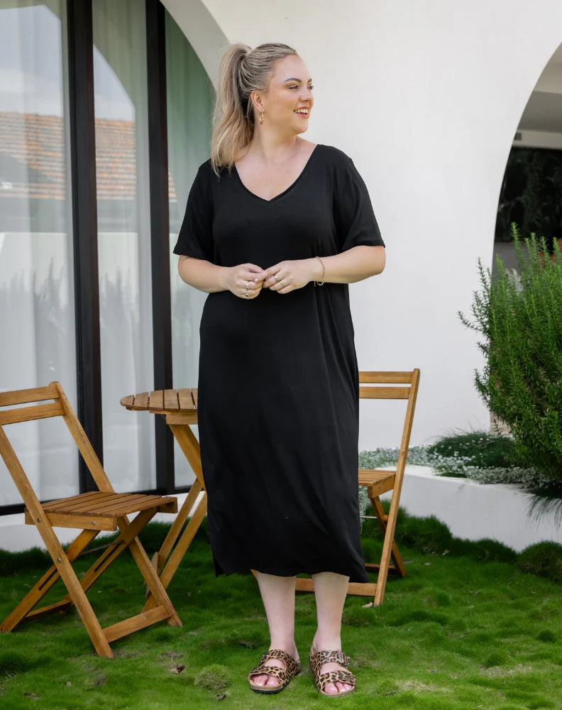 Harper Slip Dress (Black)