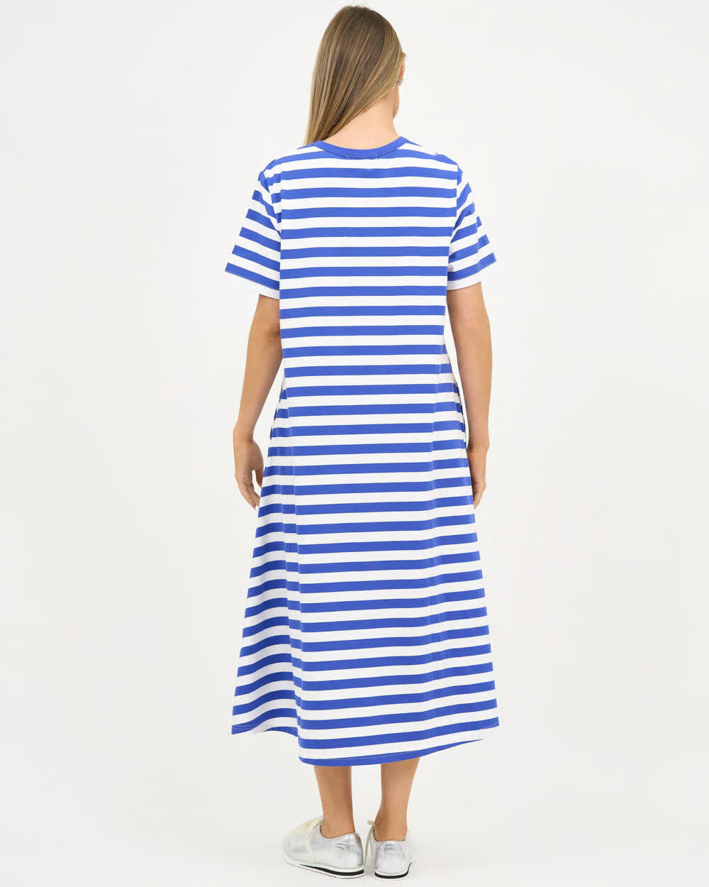 Jersey Stripe Dress (Cobalt)
