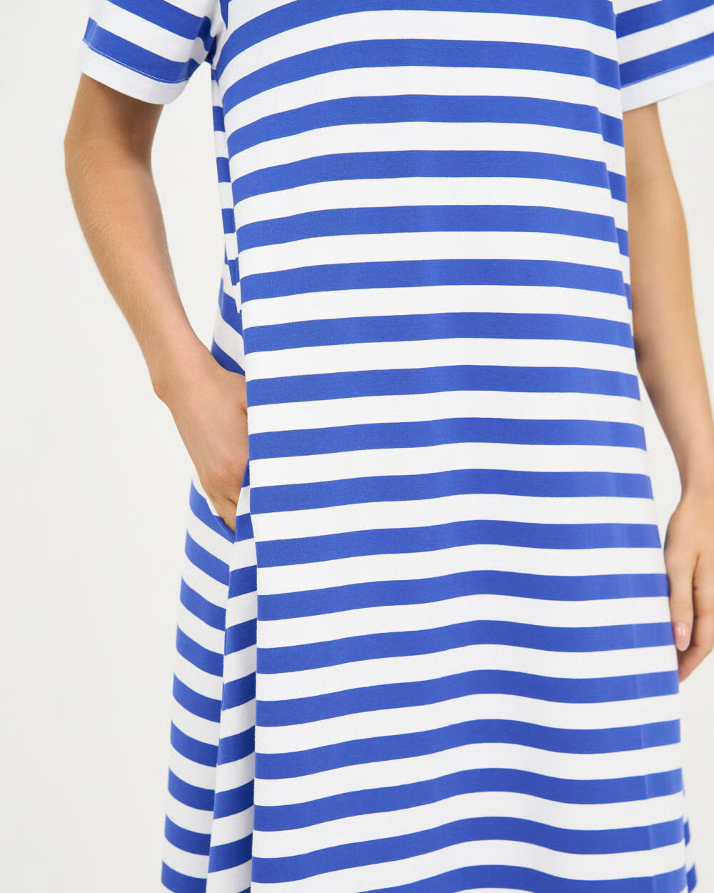 Jersey Stripe Dress (Cobalt)