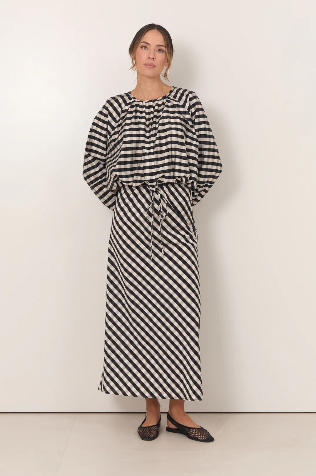 Mae Gingham Maxi Skirt