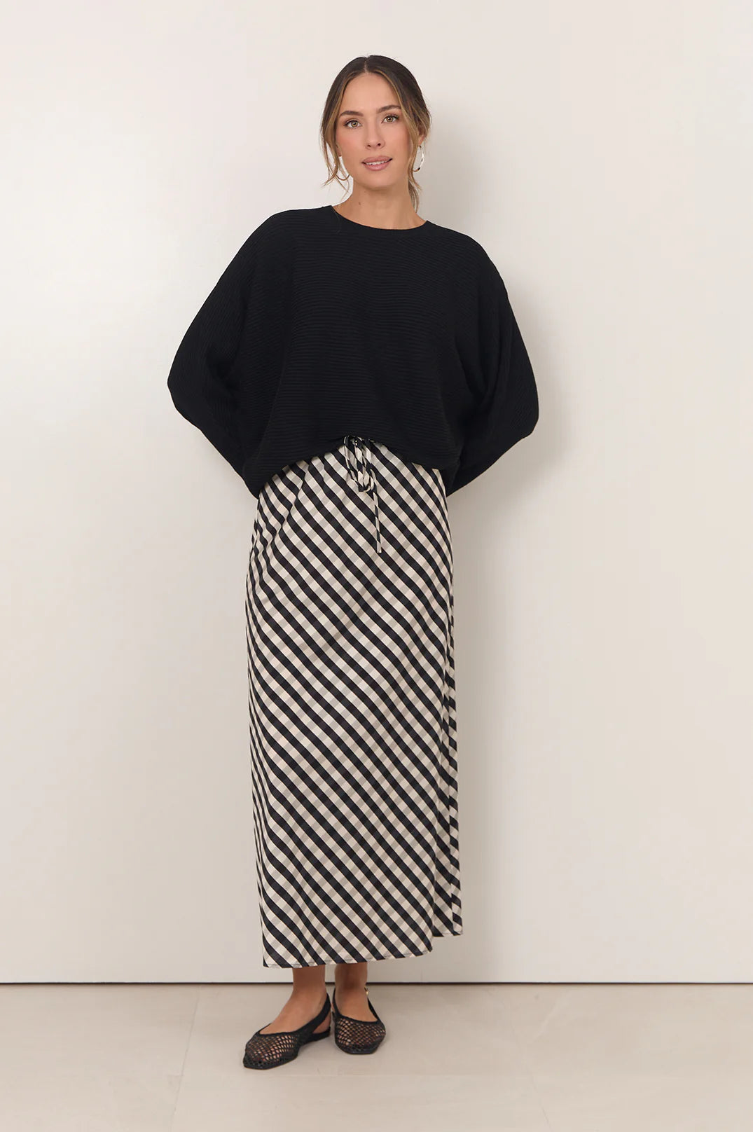 Mae Gingham Maxi Skirt