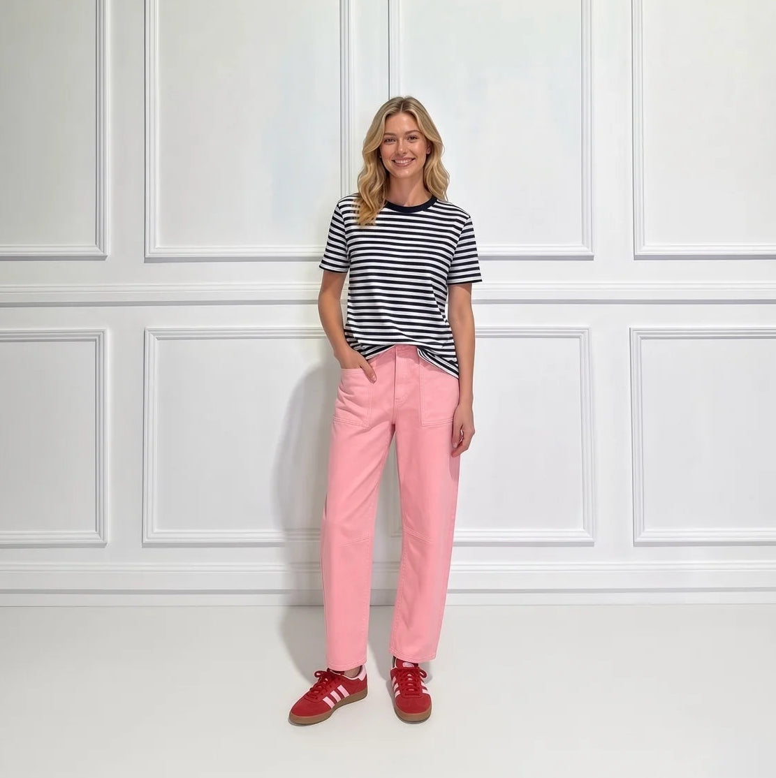 Leo Barrel Jeans (Sand Blush)
