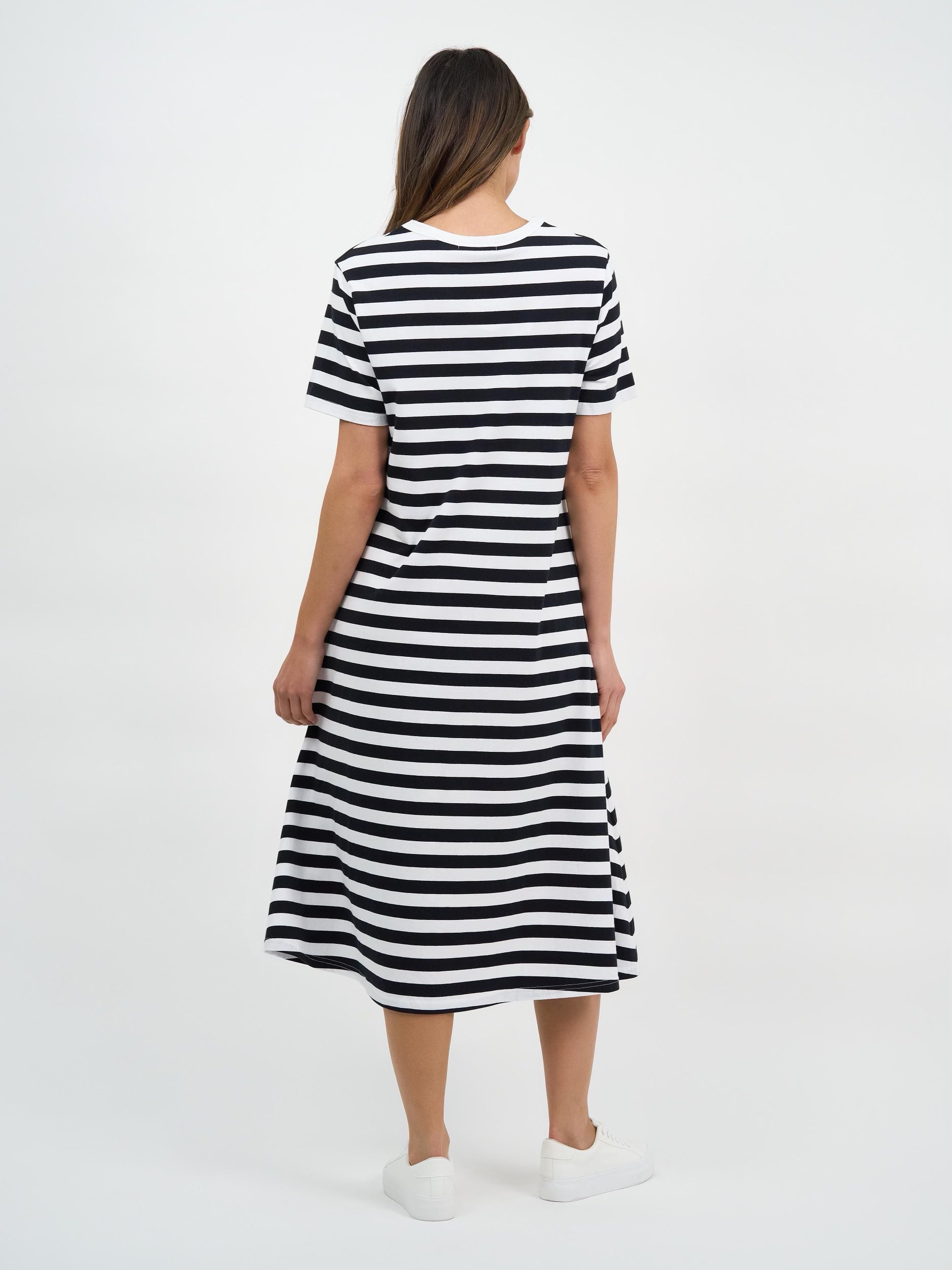 Jersey Stripe Dress (Black/White)