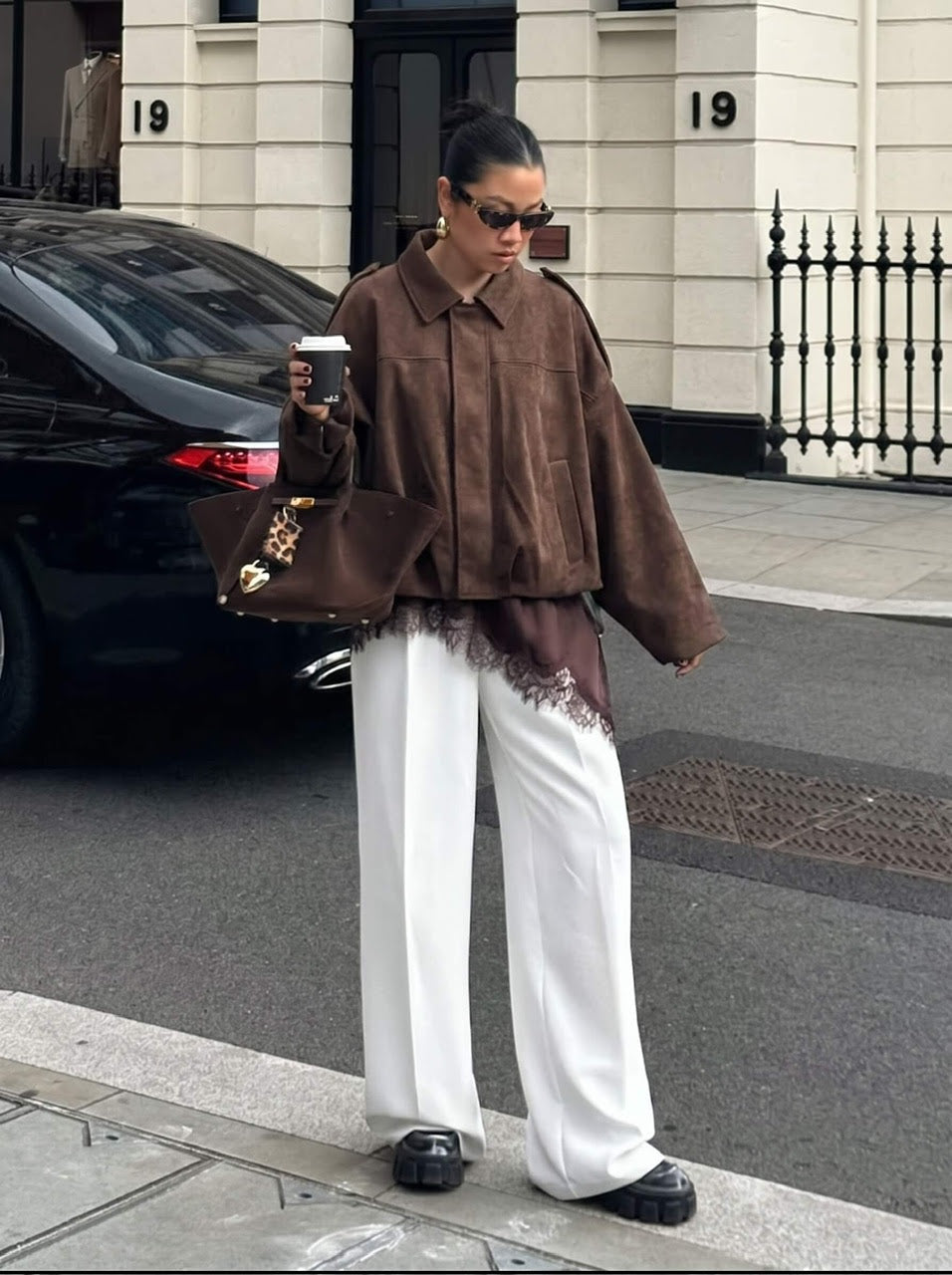 Suede Bomber Jacket (Chocolate)