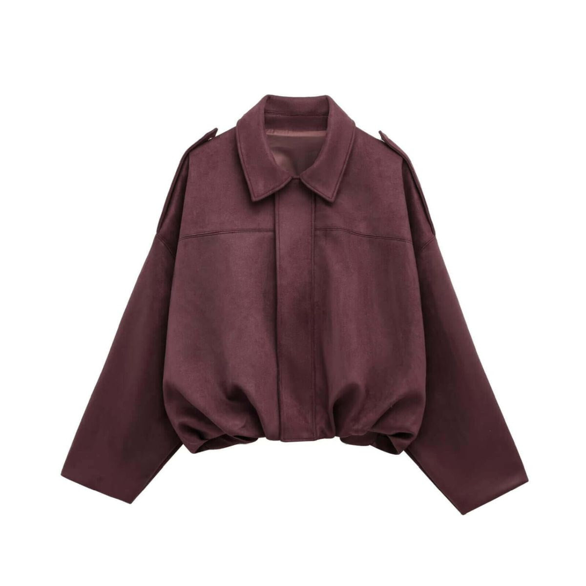 Suede Bomber Jacket (Wine)