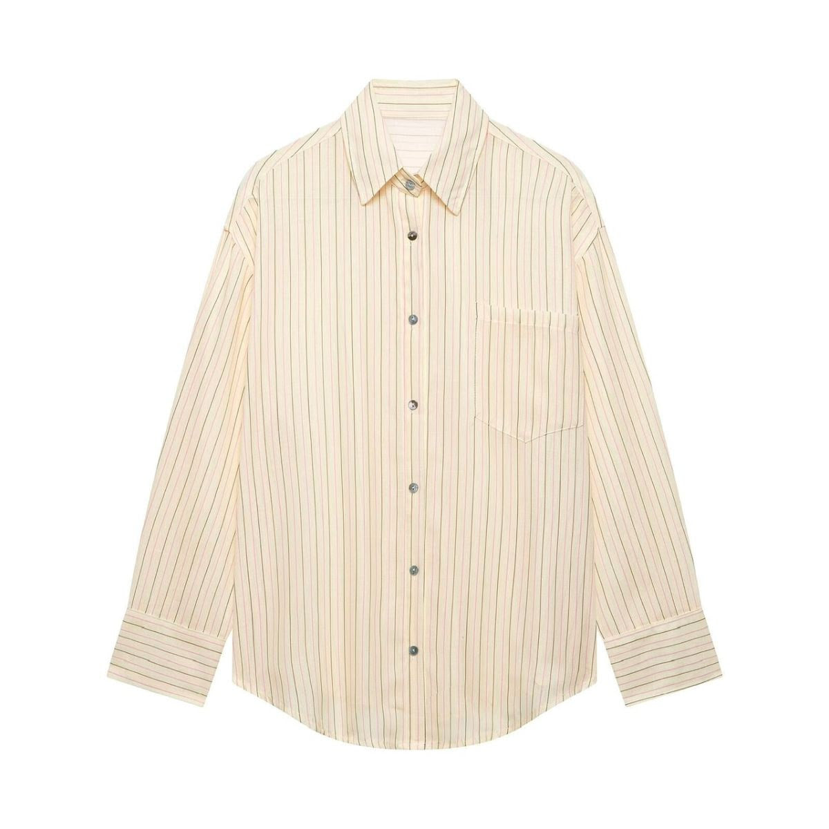 Stripe Boyfriend Shirt (Butter)