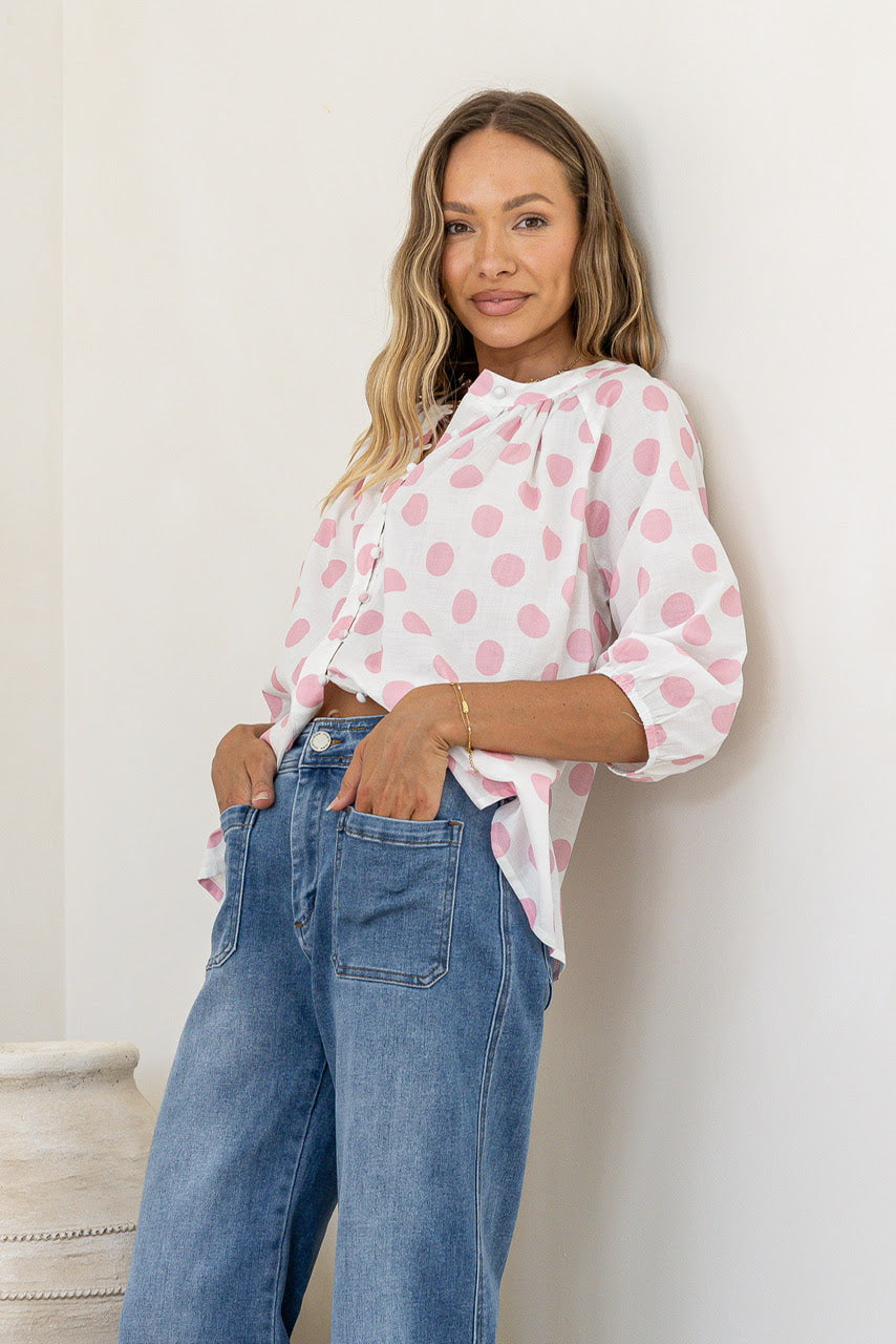 Victoria Shirt (Pink/White)