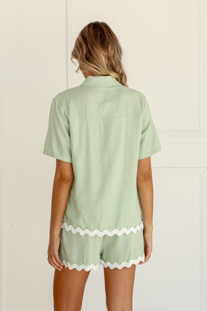 Gianna Shirt & Shorts Set (Sage)
