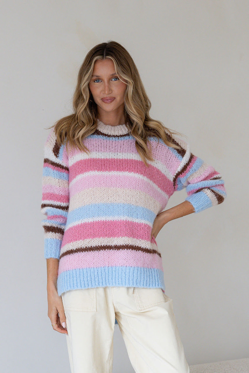 Chalet Stripe Knit (Pink/Blue)
