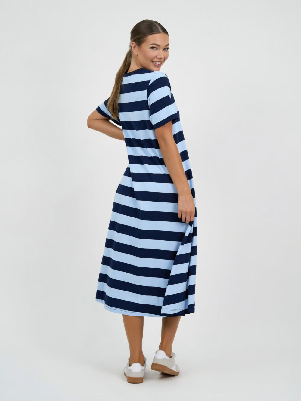 Jersey Stripe Dress (Blue)