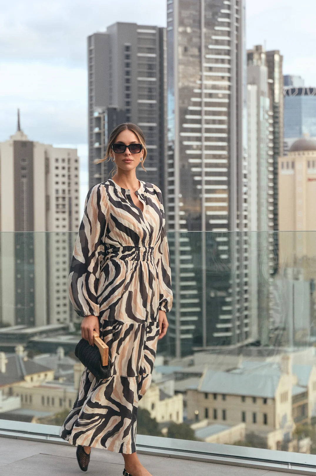 Violette Zebra Print Maxi Dress