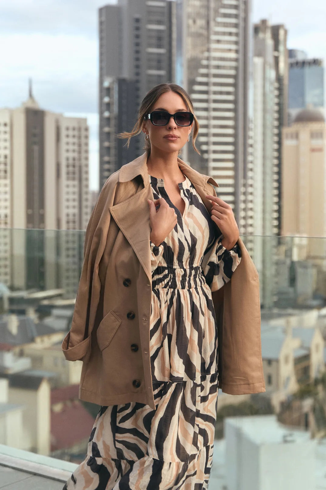 Violette Zebra Print Maxi Dress