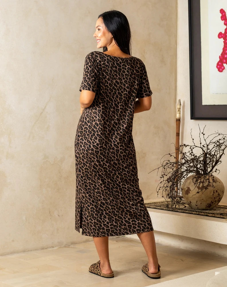 Harper Slip Dress (Leopard)