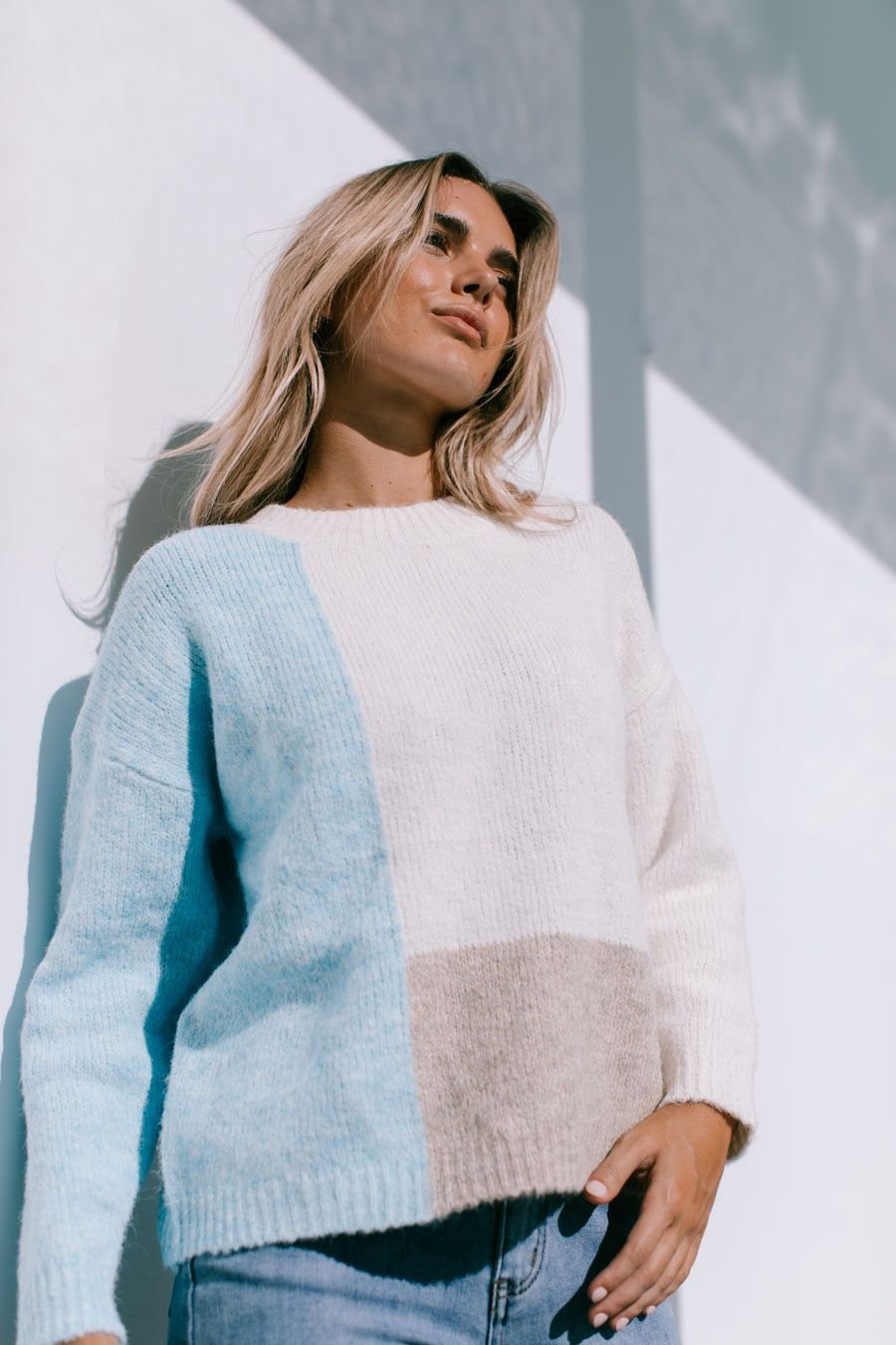 Adley Knit (Blue/Latte) - Something For Me​​
