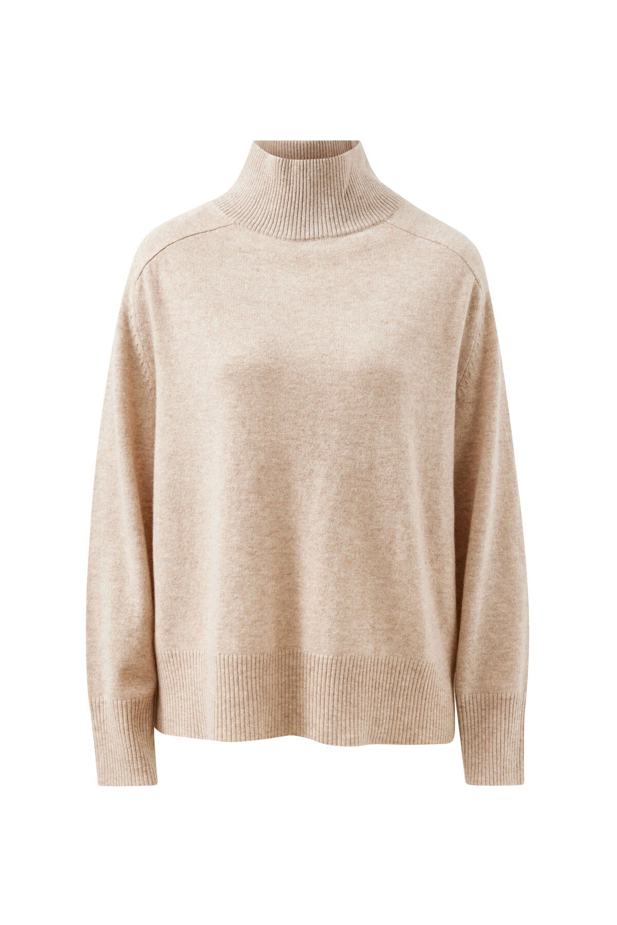 Alex Oversized Knit Funnel Neck Pullover (Oat Marle) - Something For Me​​