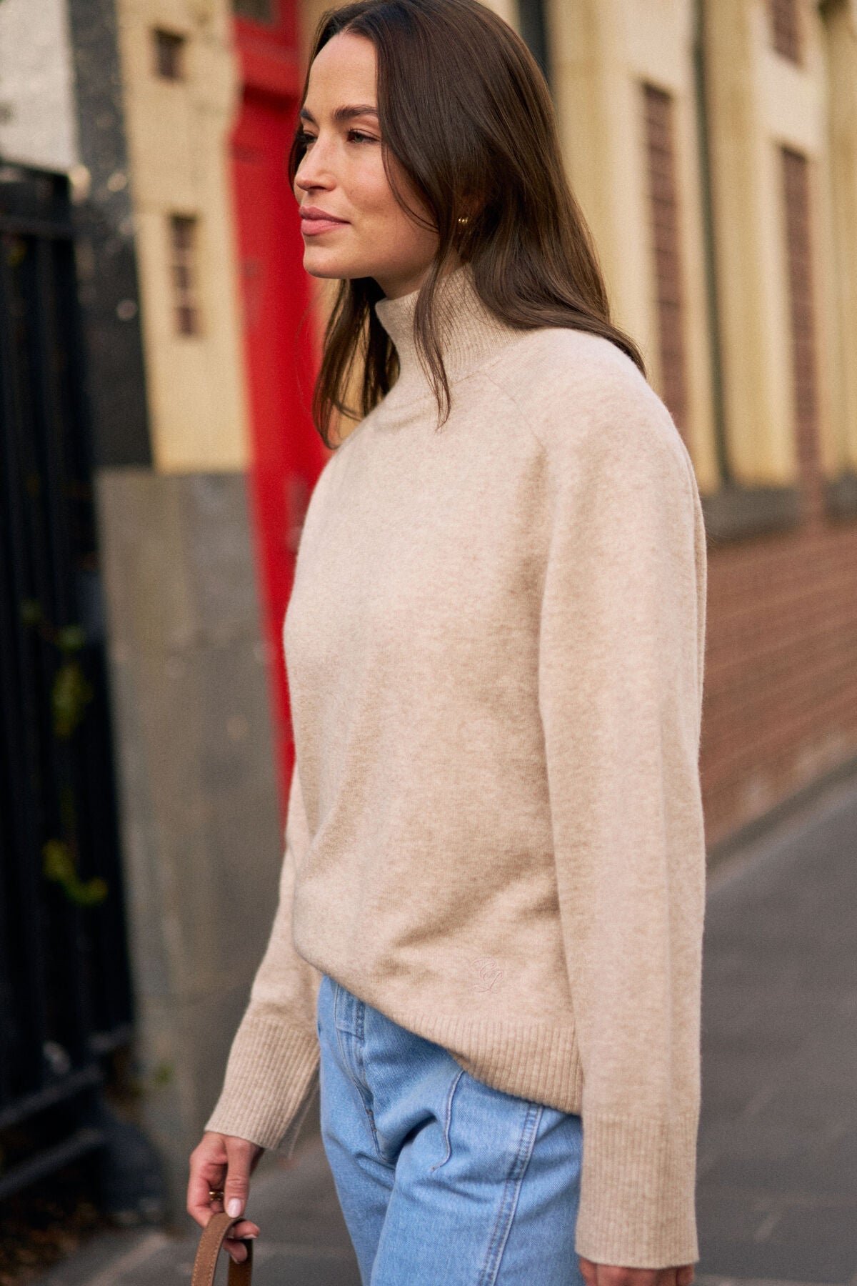 Alex Oversized Knit Funnel Neck Pullover (Oat Marle) - Something For Me​​