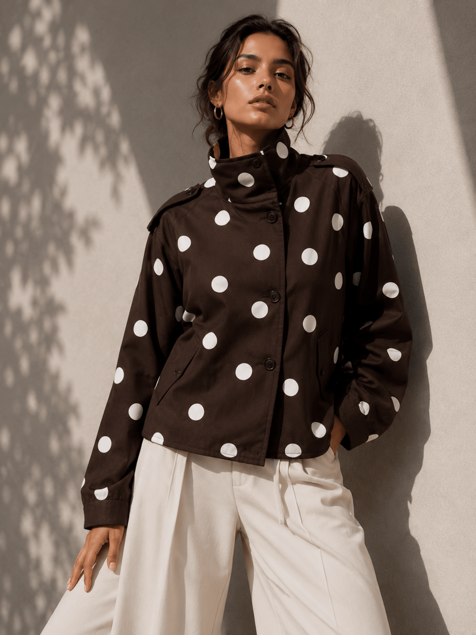 Amara Spray Jacket (Chocolate/White) - Something For Me​​