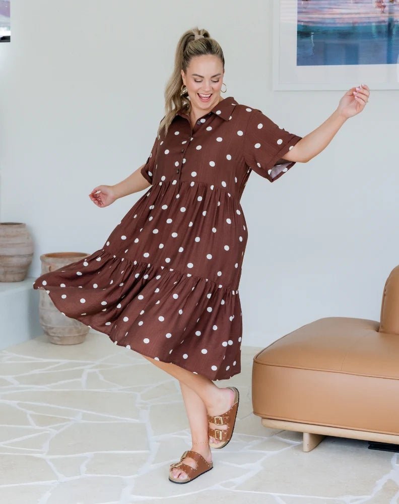 Amelia Dress (Chocolate Spot) - Something For Me​​