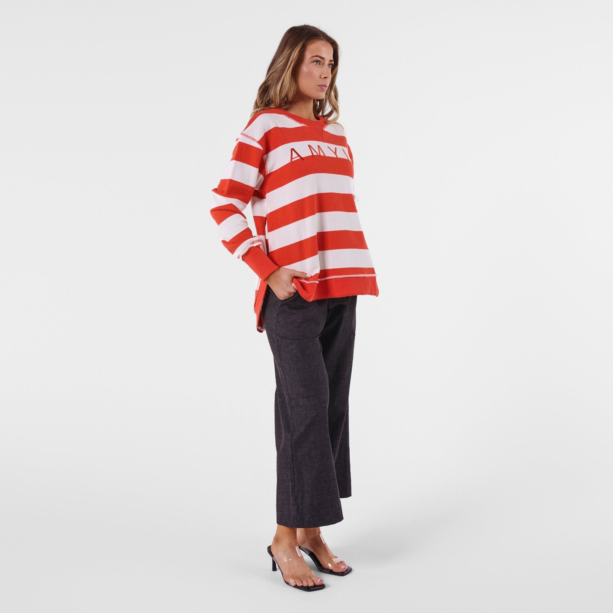 AMYIC Sweater (Orange/White) - Something For Me​​