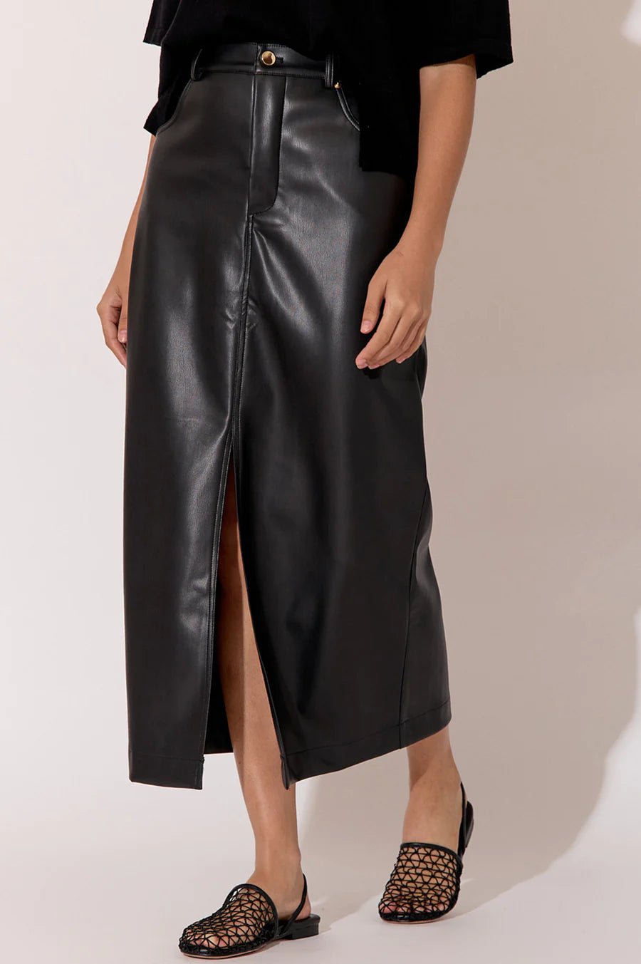 Asher Faux Leather Skirt (Black) - Something For Me​​
