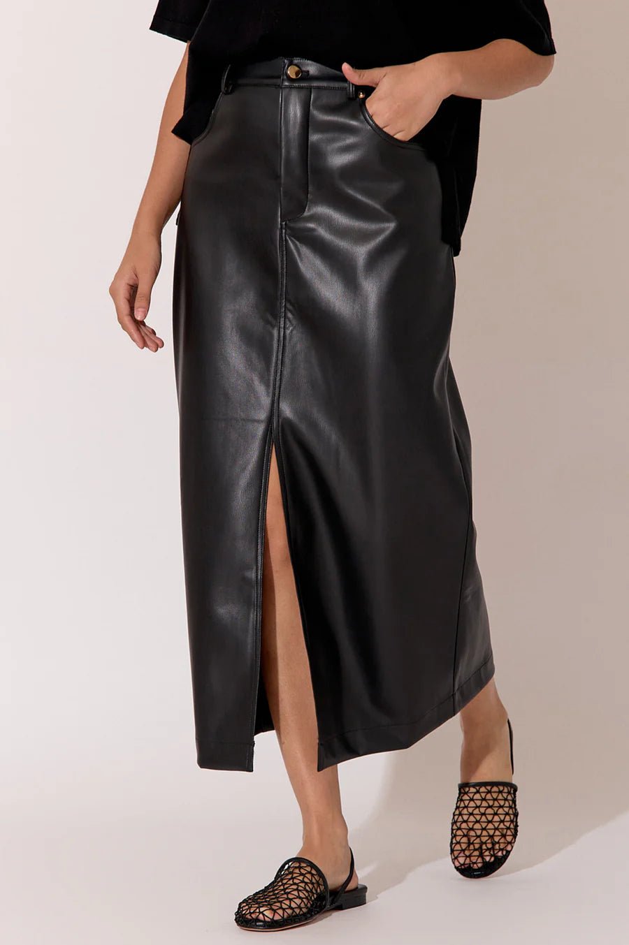 Asher Faux Leather Skirt (Black) - Something For Me​​