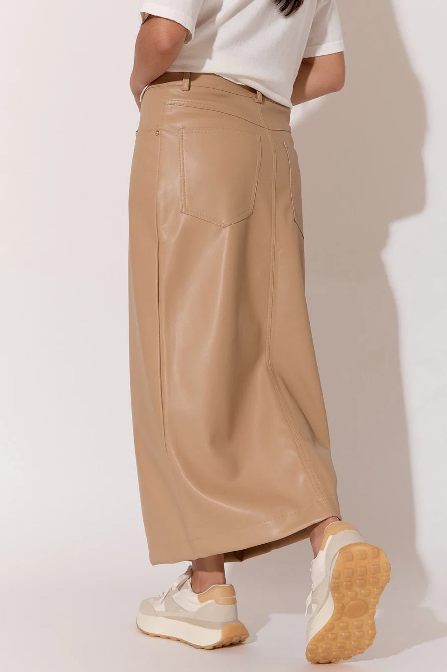 Asher Faux Leather Skirt (Camel) - Something For Me​​