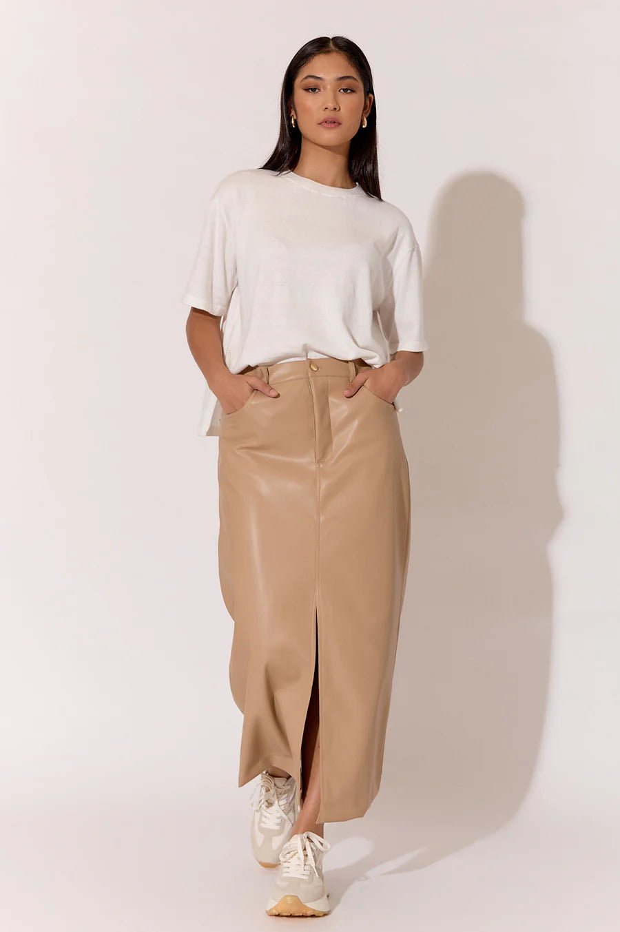 Asher Faux Leather Skirt (Camel) - Something For Me​​