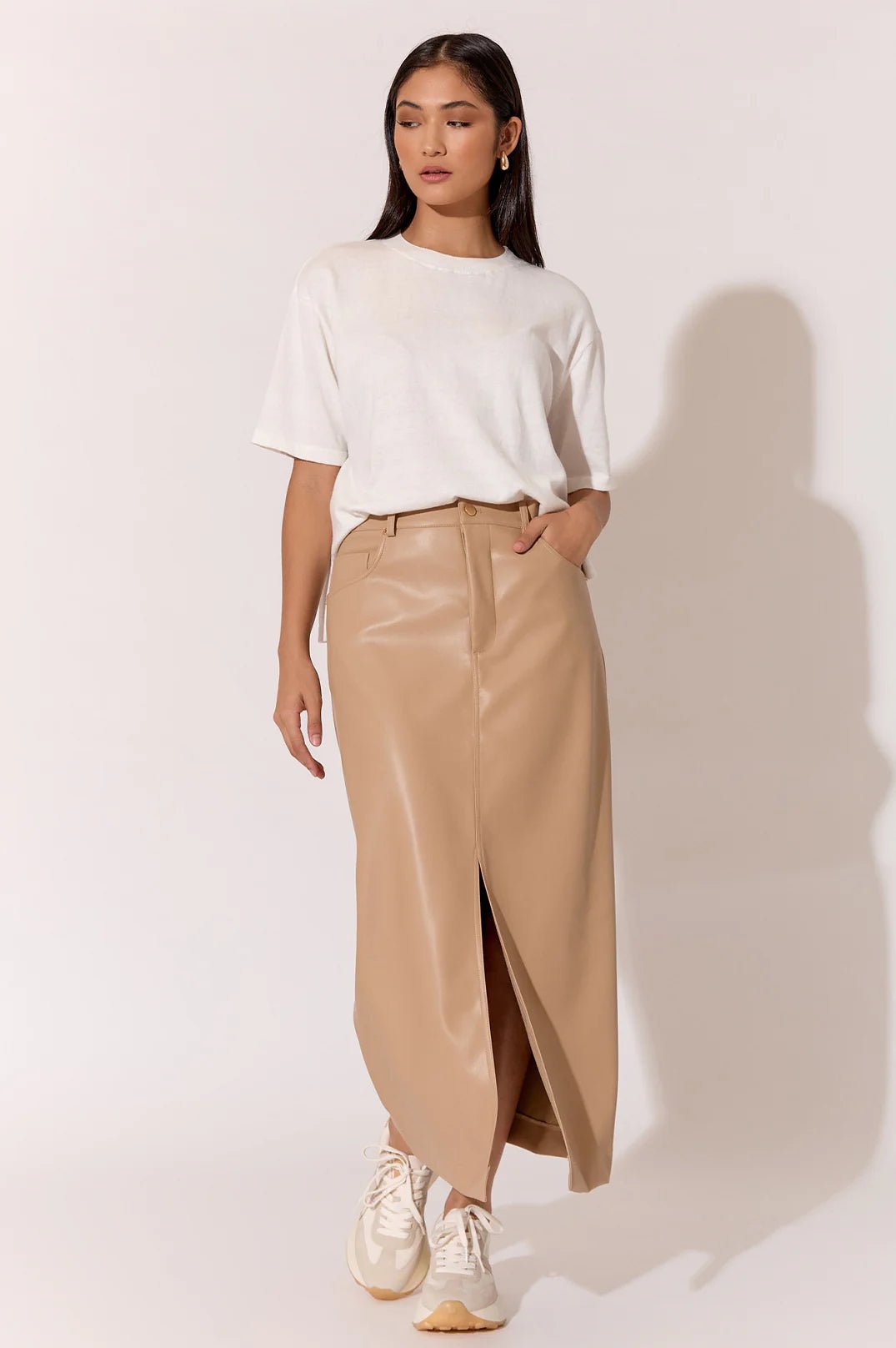 Asher Faux Leather Skirt (Camel) - Something For Me​​