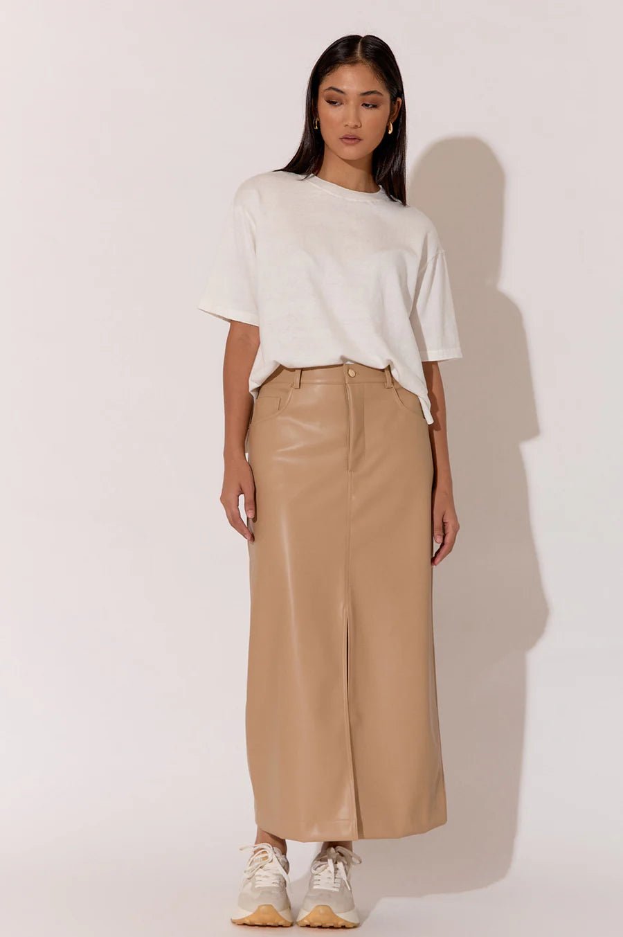 Asher Faux Leather Skirt (Camel) - Something For Me​​