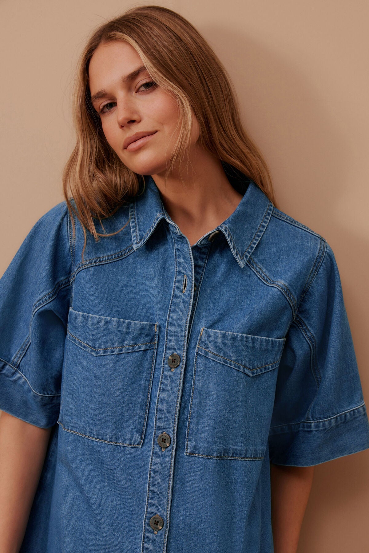 Ava Short Sleeve Midi Dress (Fresh Indigo) - Something For Me​​