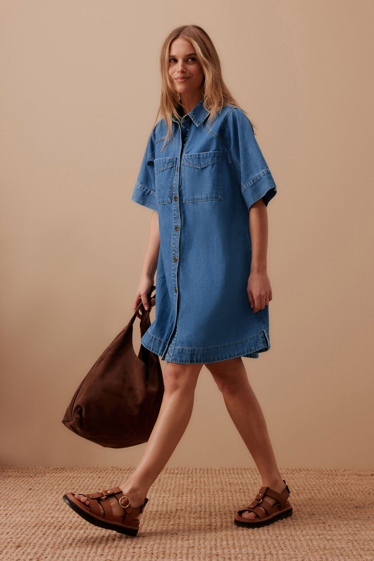 Ava Short Sleeve Midi Dress (Fresh Indigo) - Something For Me​​